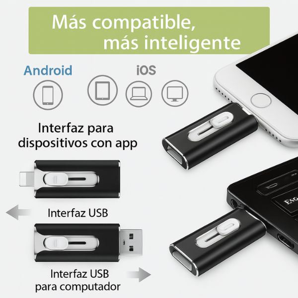 USB 3 En 1 Para Android, Iphone y PC l HappyGift®