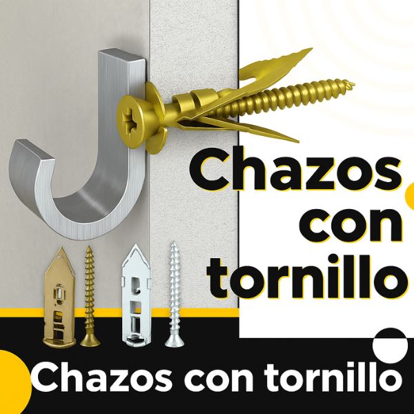 Set De 50 Chazos Con Tornillos Para Concreto Liviano, Drywall, Madera Y Más l HappyGift®