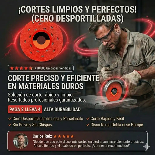 Kit Compra 2 Lleva 4 Discos Diamantados "Corte Perfecto" l (Cero Desportilladas)