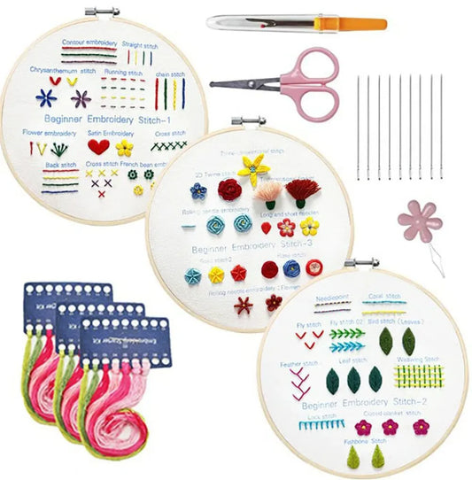 Kit De Bordado X 3 Para Principiantes