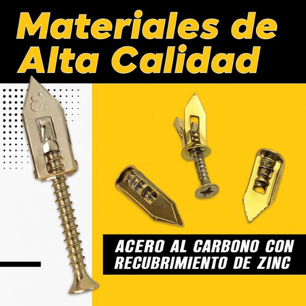 Set De 50 Chazos Con Tornillos Para Concreto Liviano, Drywall, Madera Y Más l HappyGift®