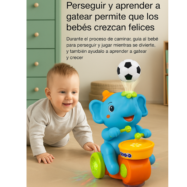 Elefante Musical Con Tambor Y Bola Flotante l HappyGift®