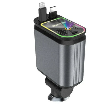 HappyGift® - Cargador De Carro 4 En 1 Con Luces Led